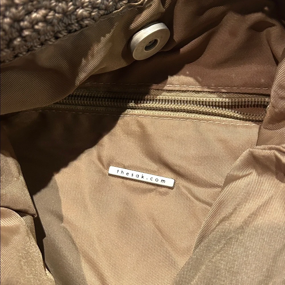 The Sak Brown Crochet Hobo Bag Boho Y2K Minimalist Summer Tote - Picture 5 of 8